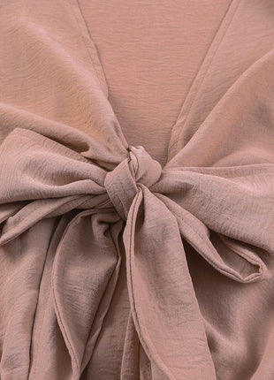 Tied Flounce Sleeve Plunge Romper - MimiStylez