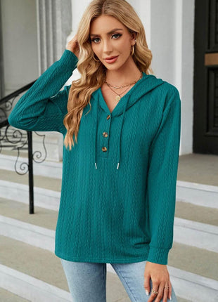 Cable-Knit Long Sleeve Hoodie - MimiStylez