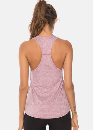 Full Size Scoop Neck Wide Strap Active Tank - MimiStylez