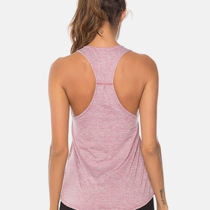 Full Size Scoop Neck Wide Strap Active Tank - MimiStylez