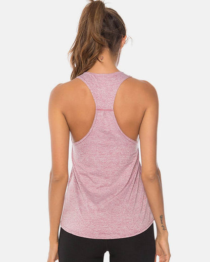Full Size Scoop Neck Wide Strap Active Tank - MimiStylez