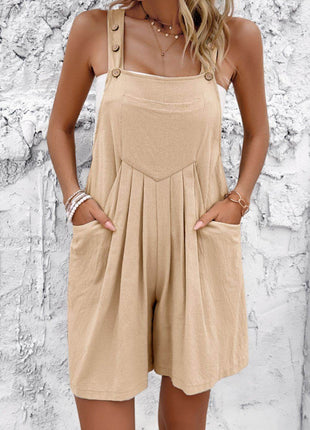 Square Neck Wide Strap Overalls - MimiStylez