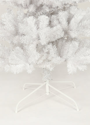 7.5 Feet White Slender Faux Christmas Tree Including Foldable Metal Stands