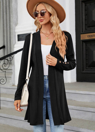 Open Front Long Sleeve Cardigan - MimiStylez