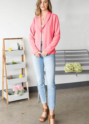 Heimish Open Front Long Sleeve Blazer - MimiStylez