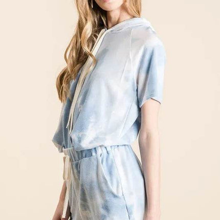BiBi Tie Dye French Terry Hoodie Top and Bottom Set - MimiStylez