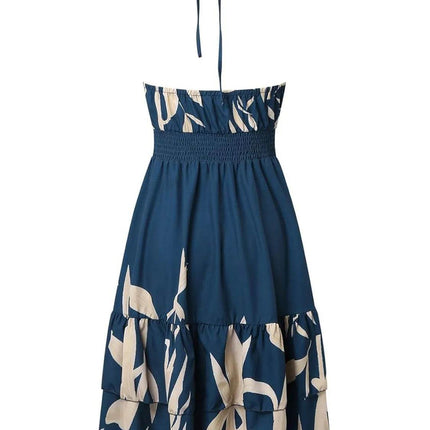Paisley Print Halter Neck Mini Dress - MimiStylez
