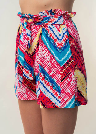 White Birch High Waisted Printed Shorts - MimiStylez