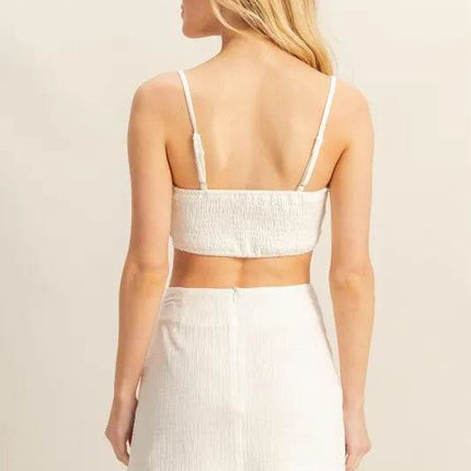 HYFVE Ruched Bra Top and Mini Skirt Set - MimiStylez