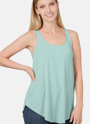 Zenana Round Neck Curved Hem Tank - MimiStylez