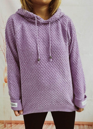 Drawstring Long Sleeve Hooded Sweater - MimiStylez