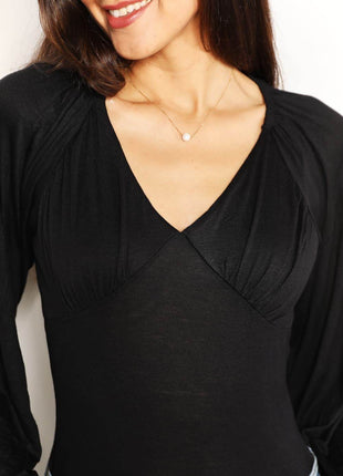 Culture Code Full Size V- Neck Bodysuit - MimiStylez