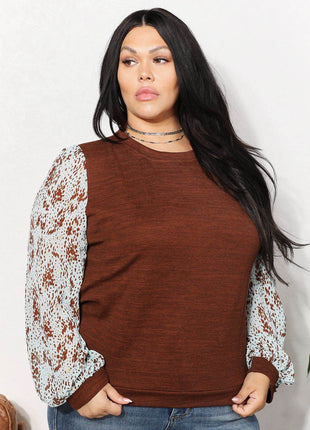 And The Why Full Size Foil Printed Sleeve Top - MimiStylez