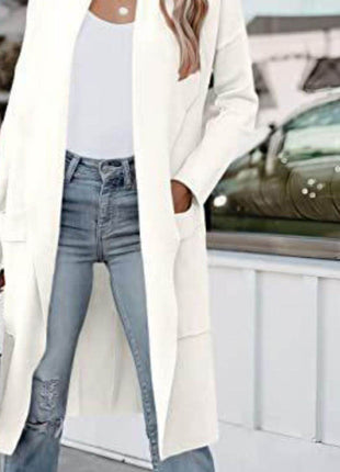 Open Front Dropped Shoulder Outerwear - MimiStylez