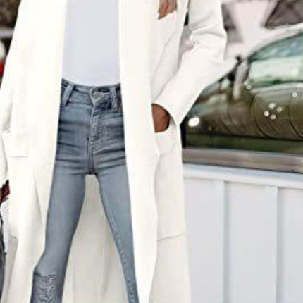 Open Front Dropped Shoulder Outerwear - MimiStylez