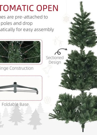 7.5ft Pre Lit Christmas Tree, With 1346 Branch Tips, Auto Open