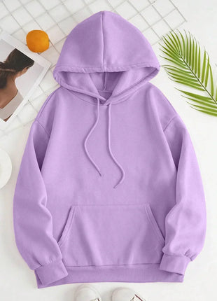 Drawstring Dropped Shoulder Hoodie - MimiStylez