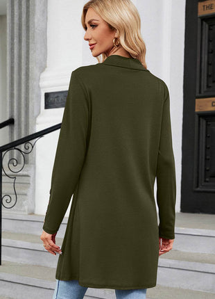 Open Front Long Sleeve Cardigan - MimiStylez