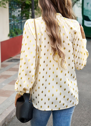 Blusa com decote falso e manga lanterna