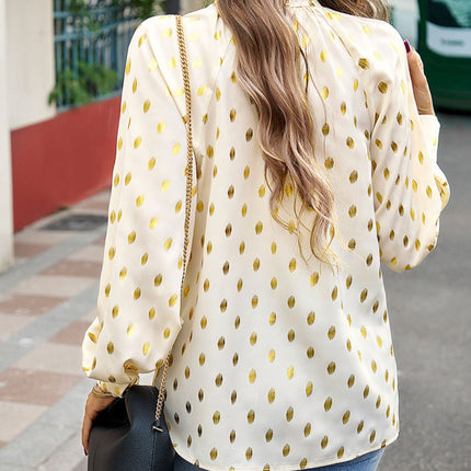 Blusa com decote falso e manga lanterna