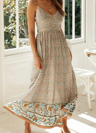 Printed Maxi Cami Dress - MimiStylez