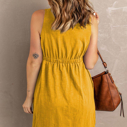 Sleeveless Button Down Mini Magic Dress - MimiStylez