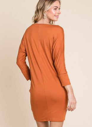 Culture Code Full Size Dolman Sleeve Mini Dress - MimiStylez