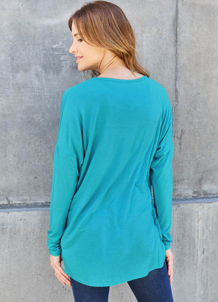 Basic Bae Full Size Round Neck Dropped Shoulder T-Shirt - MimiStylez