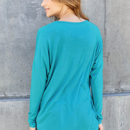 Basic Bae Full Size Round Neck Dropped Shoulder T-Shirt - MimiStylez