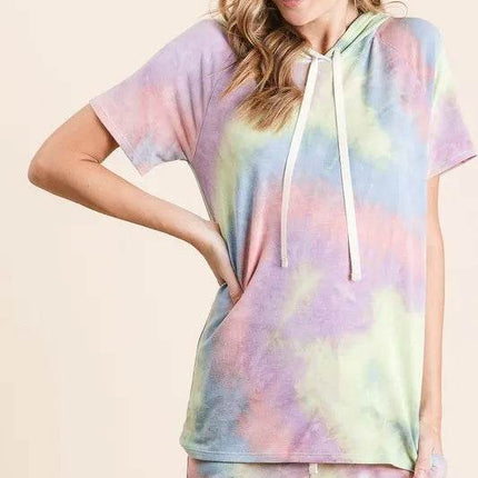 BiBi Tie Dye French Terry Hoodie Top and Bottom Set - MimiStylez