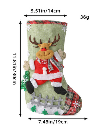 Linen Christmas Tree Gift Bag Ornaments