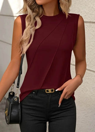 Round Neck Sleeveless Tank - MimiStylez