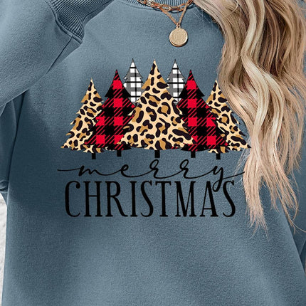 MERRY CHRISTMAS Round Neck Long Sleeve Sweatshirt - MimiStylez