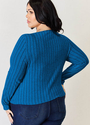 Basic Bae Full Size Ribbed Long Sleeve T-Shirt - MimiStylez