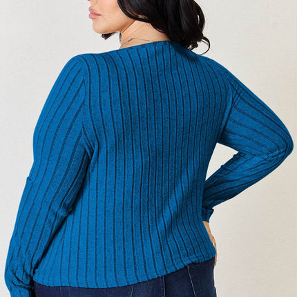 Basic Bae Full Size Ribbed Long Sleeve T-Shirt - MimiStylez