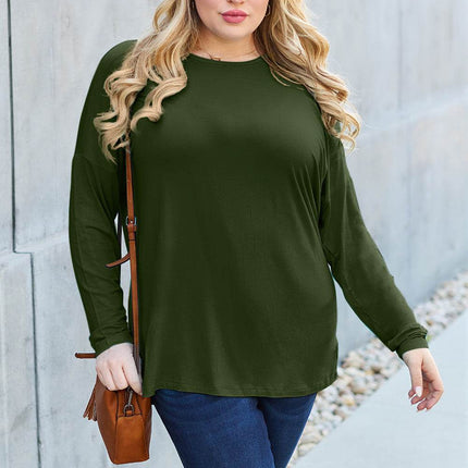 Basic Bae Full Size Round Neck Dropped Shoulder T-Shirt - MimiStylez