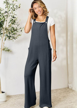Double Take Full Size Wide Strap Overall with Pockets - MimiStylez