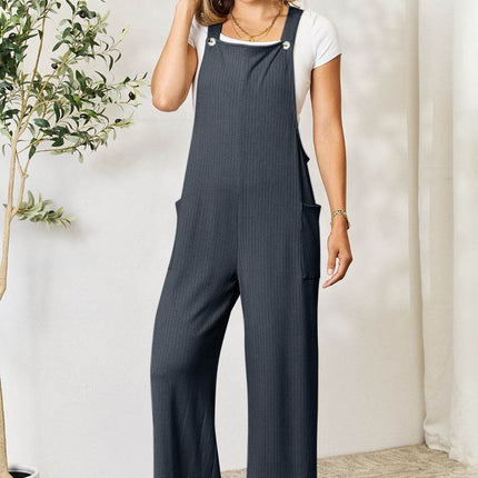 Double Take Full Size Wide Strap Overall with Pockets - MimiStylez