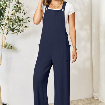 Double Take Full Size Wide Strap Overall with Pockets - MimiStylez
