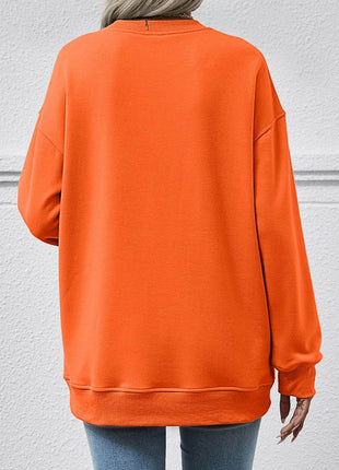 Round Neck Long Sleeve Sweatshirt - MimiStylez