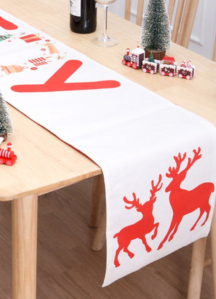Christmas Table Flag Double Printing Snowman Table Mat