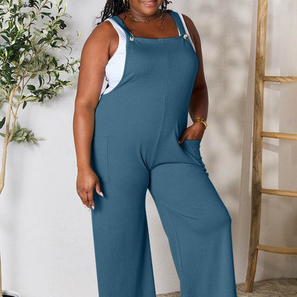 Double Take Full Size Wide Strap Overall with Pockets - MimiStylez