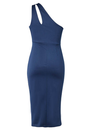 Ruched Cutout Single Shoulder Dress - MimiStylez