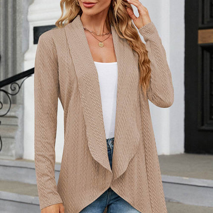 Open Front Long Sleeve Cardigan - MimiStylez