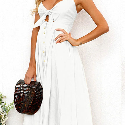 Cutout Smocked Sweetheart Neck Cami Dress - MimiStylez