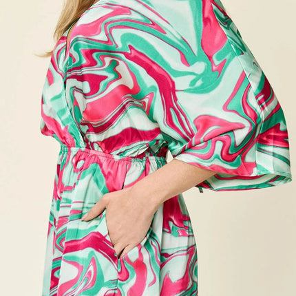 Double Take Full Size Half Sleeve Wide Leg Jumpsuit - MimiStylez