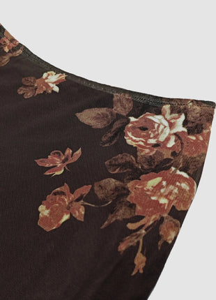 Floral Square Neck Top and Skirt Set - MimiStylez