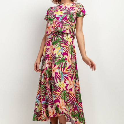 Flowy Patterned Viscose Maxi Skirt - MimiStylez
