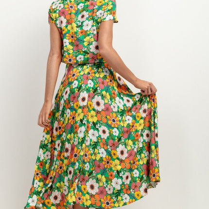 Flowy Patterned Viscose Maxi Skirt - MimiStylez