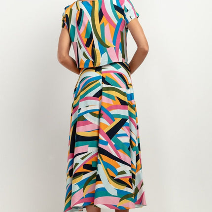Flowy Patterned Viscose Maxi Skirt - MimiStylez